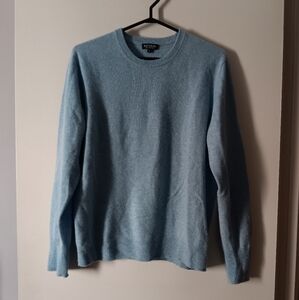 ESTHEME 100% Cashmere Baby Blue Crew  Sweater M